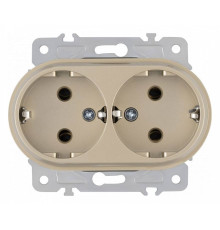 Розетка двойная с заземлением, без рамки Arte Milano am-202 202.40-2.shampan