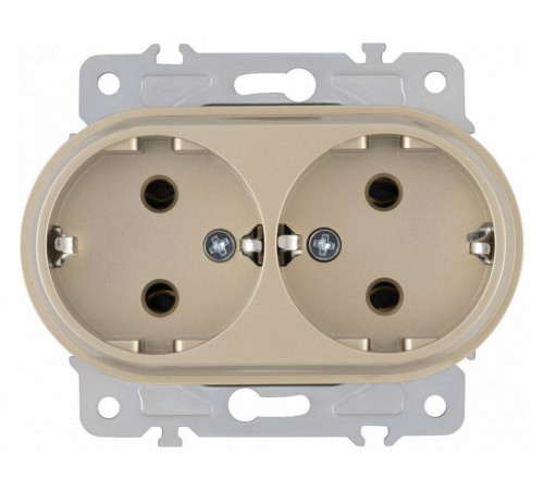 Розетка двойная с заземлением, без рамки Arte Milano am-202 202.40-2.shampan