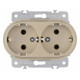 Розетка двойная с заземлением, без рамки Arte Milano am-202 202.40-2.shampan