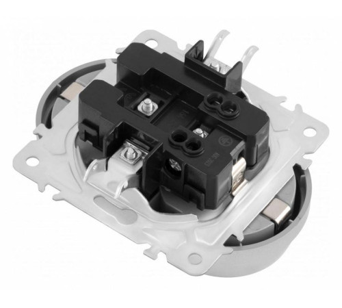 Розетка двойная с заземлением, без рамки Arte Milano am-202 202.40-2.silver