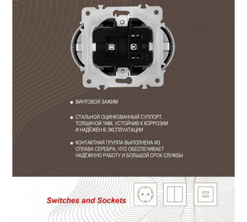 Розетка двойная с заземлением, без рамки Arte Milano am-202 202.40-2.silver