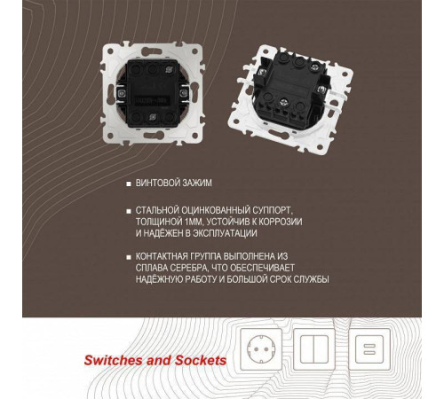 Выключатель одноклавишный без рамки Arte Milano 203 203.30-1.shampan