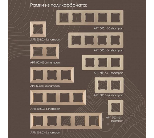 Выключатель одноклавишный без рамки Arte Milano 203 203.30-1.shampan