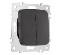 Выключатель проходной двухклавишный без рамки Arte Milano 205 205.32-2.black