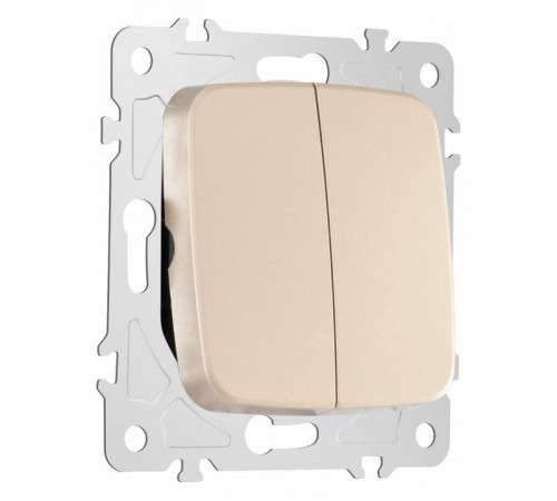 Выключатель проходной двухклавишный без рамки Arte Milano 205 205.32-2.shampan