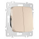Выключатель проходной двухклавишный без рамки Arte Milano 205 205.32-2.shampan