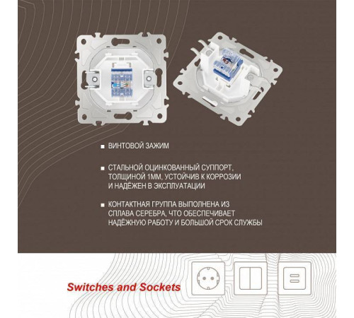 Розетка Ethernet RJ-45 без рамки Arte Milano am-205 205.45-1.white