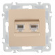 Розетка двойная RJ-11 и Ethernet RJ-45, без рамки Arte Milano am-206 206.44-1.shampan