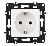 Розетка с заземлением и со шторкой, без рамки Arte Milano am-217 217.40-1.white