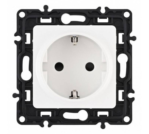 Розетка с заземлением и со шторкой, без рамки Arte Milano am-217 217.40-1.white