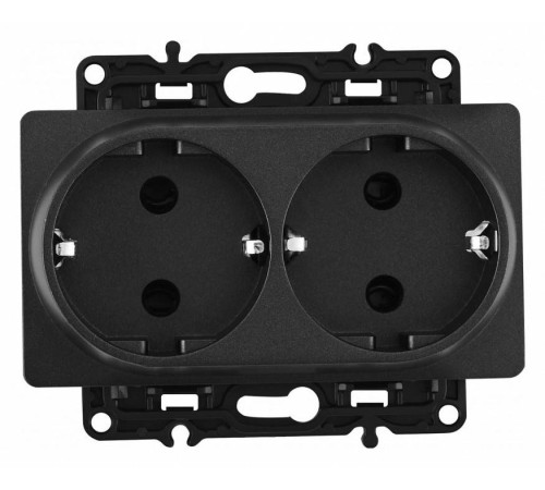 Розетка двойная с заземлением, без рамки Arte Milano am-217 217.40-2.black