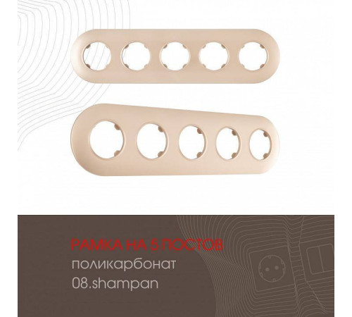 Рамка на 5 постов Arte Milano am-502.08 502.08-5.shampan