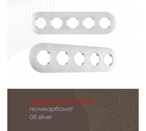 Рамка на 5 постов Arte Milano am-502.08 502.08-5.silver