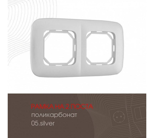 Рамка на 2 поста Arte Milano am-505.05 505.05-2.silver