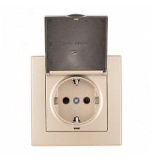 Розетка с заземлением и шторкой, с крышкой Arte Milano SET06-1 SET06-1-41-1 shampan