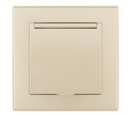 Розетка с заземлением и шторкой, с крышкой Arte Milano SET06-1 SET06-1-41-1 shampan