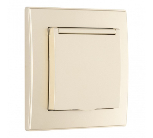 Розетка с заземлением и шторкой, с крышкой Arte Milano SET06-1 SET06-1-41-1 shampan