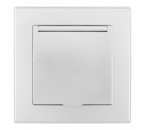 Розетка с заземлением и шторкой, с крышкой Arte Milano SET06-1 SET06-1-41-1 silver