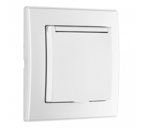 Розетка с заземлением и шторкой, с крышкой Arte Milano SET06-1 SET06-1-41-1 silver