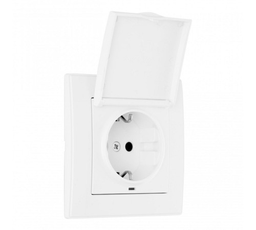 Розетка с заземлением и шторкой, с крышкой Arte Milano SET06-1 SET06-1-41-1 white