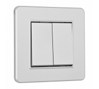 Выключатель двухклавишный Arte Milano SET16-1 SET16-1-30-2 silver