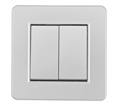 Выключатель двухклавишный Arte Milano SET16-1 SET16-1-30-2 silver