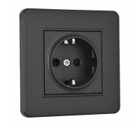 Розетка с заземлением и со шторкой Arte Milano SET16-1 SET16-1-40-1 black