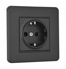 Розетка с заземлением и со шторкой Arte Milano SET16-1 SET16-1-40-1 black
