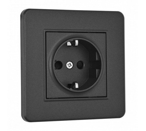 Розетка с заземлением и со шторкой Arte Milano SET16-1 SET16-1-40-1 black