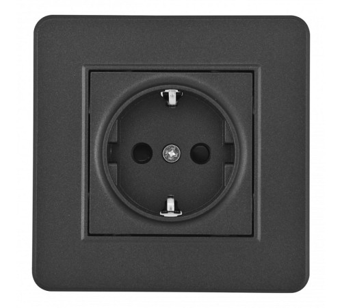 Розетка с заземлением и со шторкой Arte Milano SET16-1 SET16-1-40-1 black