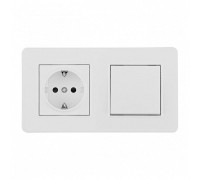 Блок с розеткой и выключателем Arte Milano SET16-2 SET16-2-40-1-30-1 white