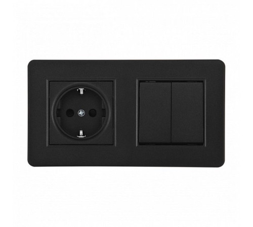Блок с выключателями двухклавишными Arte Milano SET16-2 SET16-2-40-1-30-2 black