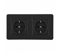 Розетка с заземлением и со шторкой Arte Milano SET16-2 SET16-2-40-1x2 black