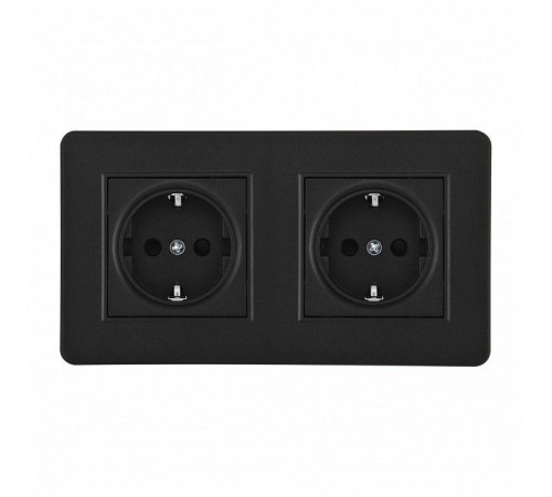 Розетка с заземлением и со шторкой Arte Milano SET16-2 SET16-2-40-1x2 black