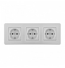 Розетка с заземлением и со шторкой Arte Milano SET16-3 SET16-3-40-1x3 silver