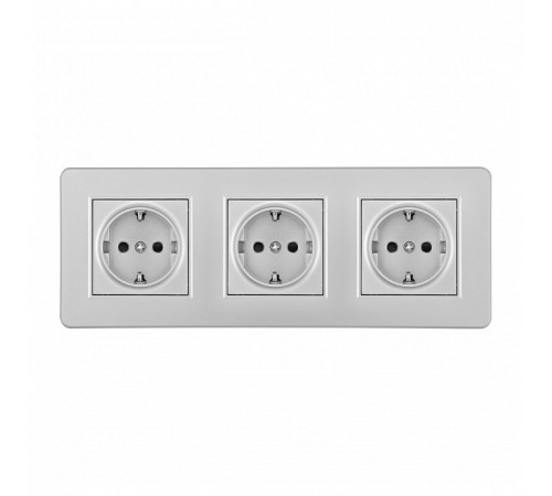 Розетка с заземлением и со шторкой Arte Milano SET16-3 SET16-3-40-1x3 silver