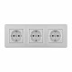 Розетка с заземлением и со шторкой Arte Milano SET16-3 SET16-3-40-1x3 silver
