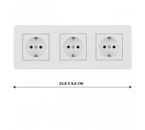Розетка с заземлением и со шторкой Arte Milano SET16-3 SET16-3-40-1x3 white