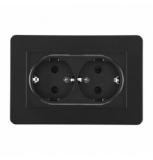 Розетка двойная с заземлением и со шторкой Arte Milano SET16-2 SET16-double-40-2 black