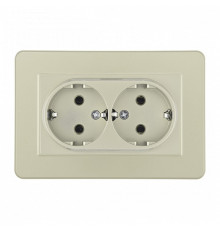 Розетка двойная с заземлением и со шторкой Arte Milano SET16-2 SET16-double-40-2 shampan