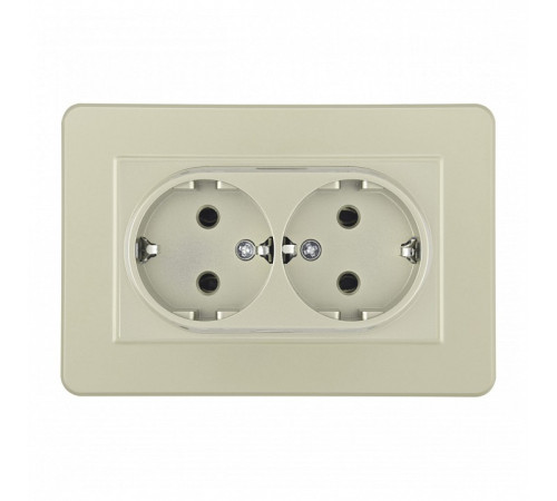 Розетка двойная с заземлением и со шторкой Arte Milano SET16-2 SET16-double-40-2 shampan