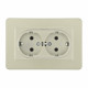 Розетка двойная с заземлением и со шторкой Arte Milano SET16-2 SET16-double-40-2 shampan