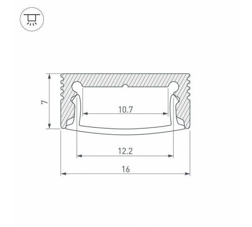 Профиль накладной Arlight SL-SLIM-H7-2000ANOD 023716