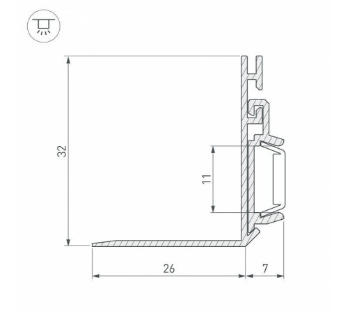 Профиль накладной угловой внутренний Arlight Pak 25491