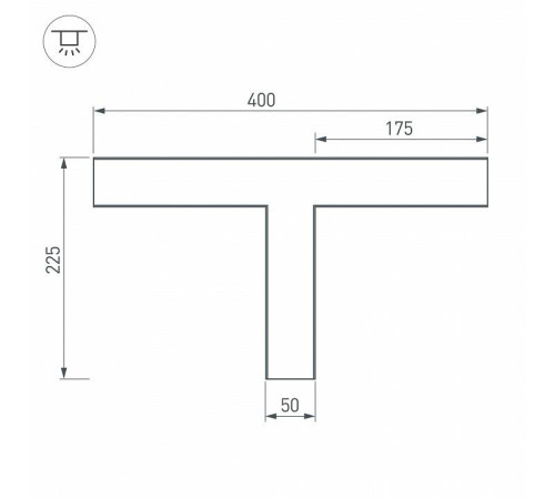Соединитель угловой T-образный накладной Arlight S-LUX 030117