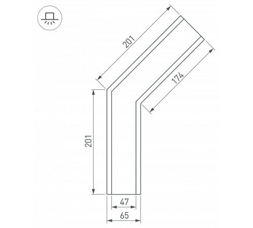 Соединитель угловой L-образный накладной Arlight S-LUX 030123