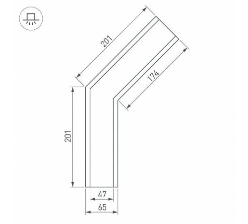 Соединитель угловой L-образный накладной Arlight S-LUX 030123