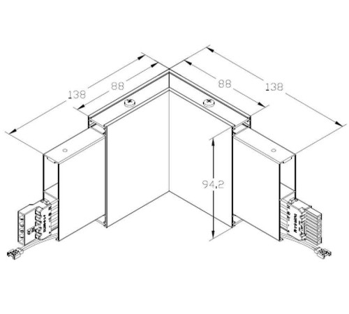 Соединитель угловой L-образный для модульных светильников Arlight LINEAIR FLAT 031539