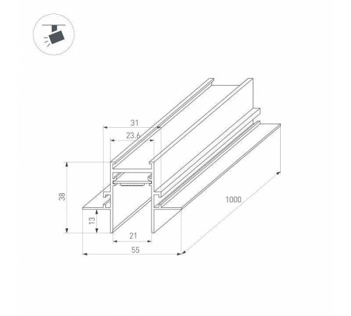 Трек встраиваемый Arlight MAG-25 036121