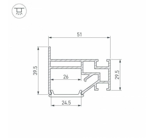 Профиль для контурной подсветки натяжного потолка Arlight STRETCH 40061